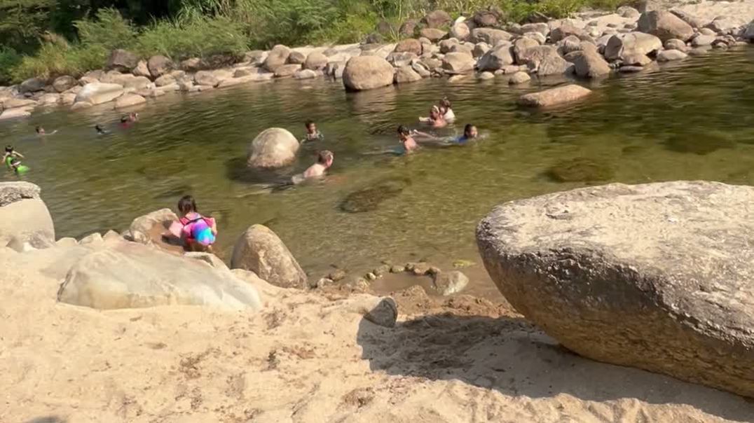 Tha Di Canal,people's swimming at  Lan Saka District, Nakhon Si Thammarat,